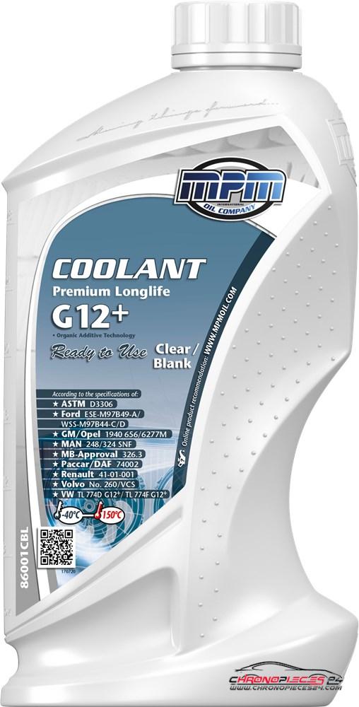 Achat de MPM 86001CBL Liquide de refroidissement Coolant Premium Longlife -40°C G12+ Ready to Use Clear/Blank 1l Flacon pas chères