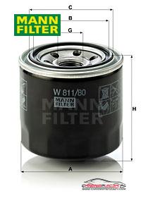 Achat de MANN-FILTER W 811/80 Filtre à huile pas chères