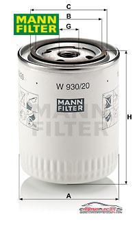 Achat de MANN-FILTER W 930/20 Filtre à huile pas chères