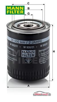 Achat de MANN-FILTER W 930/21 Filtre à huile pas chères