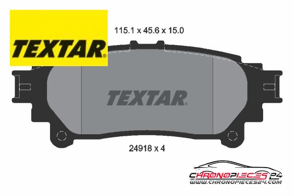Achat de TEXTAR 2491801 Kit de plaquettes de frein, frein à disque pas chères