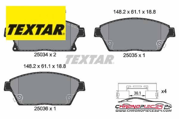 Achat de TEXTAR 2503401 Kit de plaquettes de frein, frein à disque pas chères
