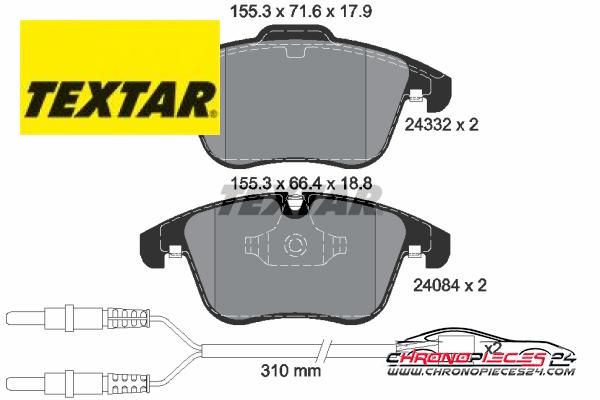 Achat de TEXTAR 2433201 Kit de plaquettes de frein, frein à disque pas chères