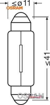 Achat de OSRAM 6411 Lampe navette 12 V T11x41 10 W 10st. boîte pas chères