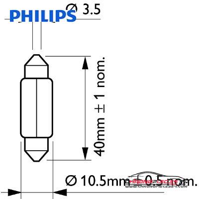Achat de PHILIPS 12866CP Lampe navette 12 V T10,5x43 10 W 10st. boîte pas chères