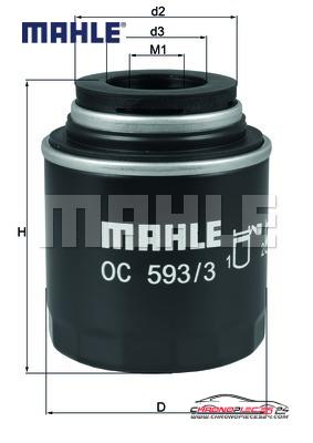 Achat de MAHLE OC 593/3 Filtre à huile pas chères