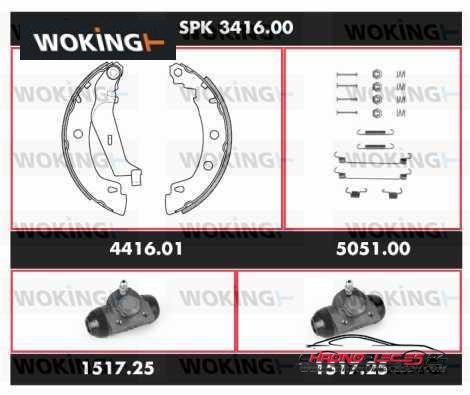 Achat de WOKING SPK 3416.00 Kit de freins, freins à tambours pas chères