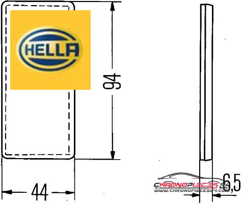 Achat de HELLA 8RA 003 326-031 Catadioptre rectangle pas chères