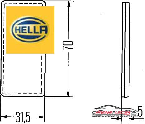 Achat de HELLA 8RA 004 412-001 Catadioptre rectangle pas chères