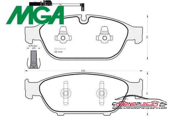 Achat de MGA 1033 Kit de plaquettes de frein, frein à disque pas chères