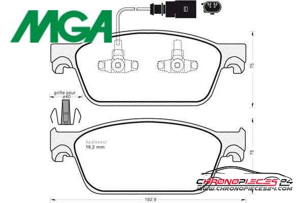 Achat de MGA 1051 Kit de plaquettes de frein, frein à disque pas chères