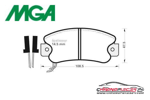 Achat de MGA 186 Kit de plaquettes de frein, frein à disque pas chères