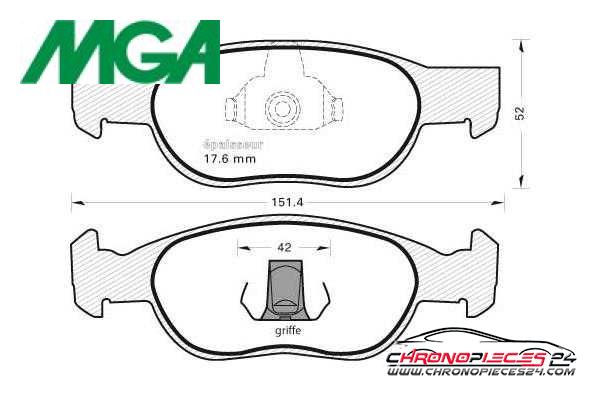 Achat de MGA 548 Kit de plaquettes de frein, frein à disque pas chères