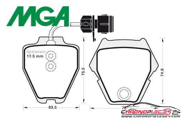 Achat de MGA 637 Kit de plaquettes de frein, frein à disque pas chères