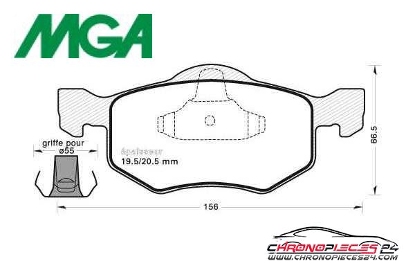Achat de MGA 722 Kit de plaquettes de frein, frein à disque pas chères