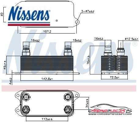 Achat de NISSENS 90909 Radiateur d'huile de boîte automatique pas chères