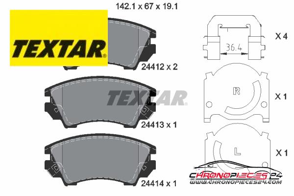 Achat de TEXTAR 2441201 Kit de plaquettes de frein, frein à disque pas chères