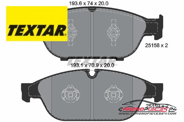Achat de TEXTAR 2515802 Kit de plaquettes de frein, frein à disque pas chères