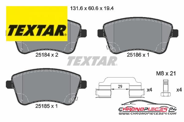 Achat de TEXTAR 2518401 Kit de plaquettes de frein, frein à disque pas chères